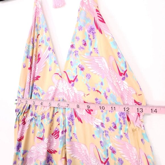 Raga By Anthropology Maxi Dress Size Medium Tiered Open Back Floral Boho - Picture 6 of 15